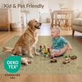 thumbnail image 4 of ODIKA 6'x9' Ultra-Soft Area Rug, Boho Vine Motif Vintage Scroll Banded Border Distressed Entryway Flowing Dynamic None Washable, Bare feet friendly, Silk-Touch for Guest Room, Bedroom, 4 of 7