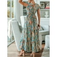 thumbnail image 2 of Cupshe Women's Cap Sleeve Paisley Print V-Neck Maxi Dress, 2 of 5