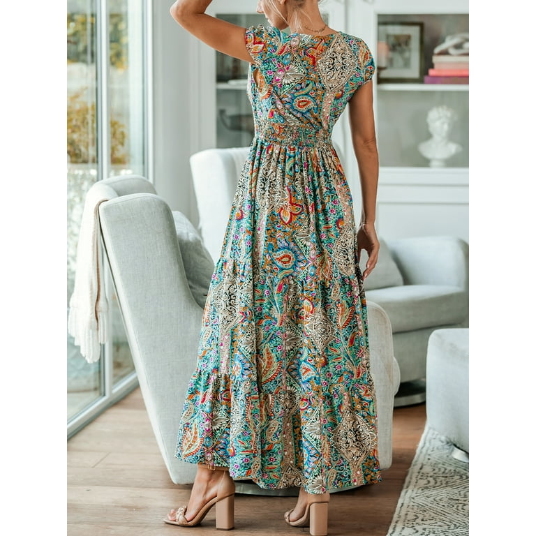 Paisley print maxi dress hotsell