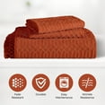 thumbnail image 4 of BNM 3 Piece Modern Cotton Blend Rust Bedspread Set, King, 4 of 9