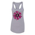 thumbnail image 2 of Wild Bobby Pink Cheetah Print Breast Cancer Carnation Flower Breast Cancer Awareness Women Racerback Tank Top, Heather Grey, Medium, 2 of 6