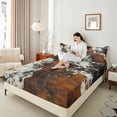 thumbnail image 4 of Manfei Cow Print 3pcs Twin Sheet Sets,Highland Cattle Twin Fitted Sheet,Animal Print Breathable Flat Sheet,Lightweight Abstract Room Decor, 4 of 7