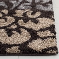 thumbnail image 5 of SAFAVIEH Florida Benton Geometric Shag Runner Rug, Dark Brown/Grey, 2'3" x 7', 5 of 12