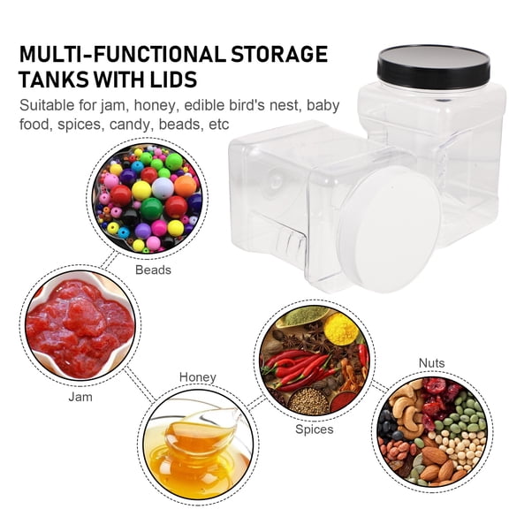 Soimiss 6Pcs Transparent Plastic Bottles Food Storage Containers