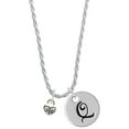 thumbnail image 1 of Delight Jewelry Silvertone Mini Scroll Heart Silvertone Script Initial Disc - Q - Charm Necklace, 20"+3", 1 of 4