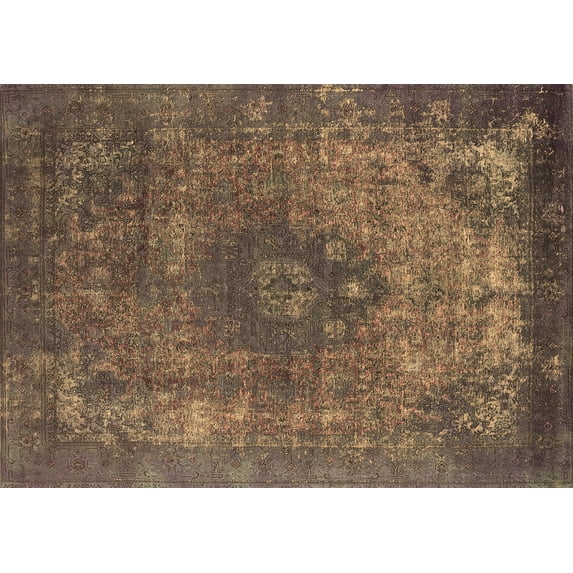 Ahgly Company Indoor Rectangle Oriental Brown Industrial Area Rugs, 6' x 9'