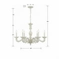 thumbnail image 2 of 5126-AW Crystorama Lighting Sutton - Six Light Chandelier in Minimalist Style - 28 Inches Wide by 21 Inches High-Antique White Finish    -Traditional, 2 of 8