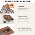 thumbnail image 5 of FALAN MULE Ultra Slim Thin Wallet for Women Bifold Leather RFID Blocking Designer Credit Card Holder, 5 of 8