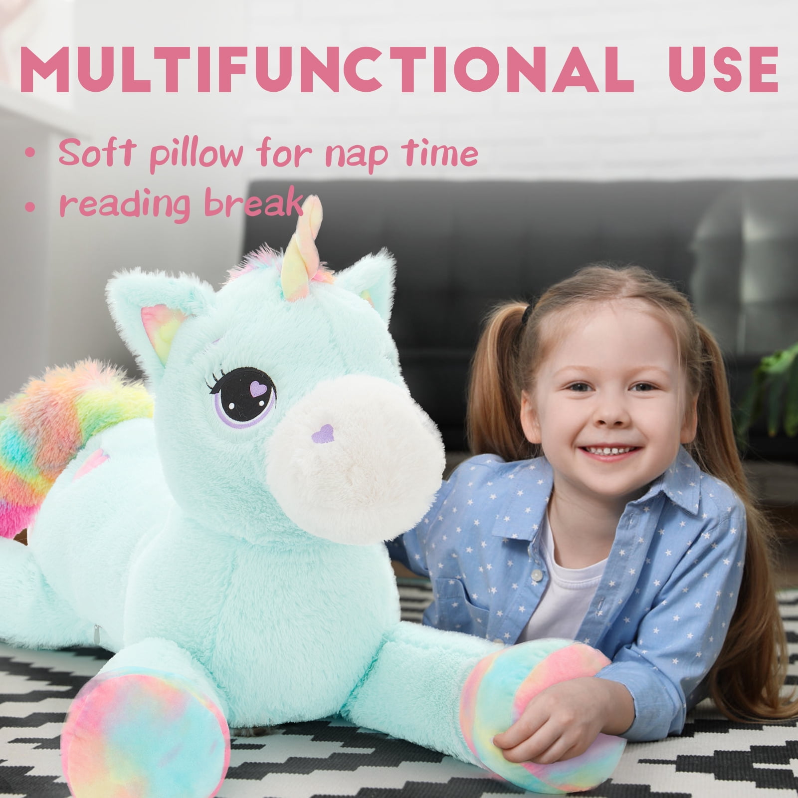 MaoGoLan 43'' Giant Unicorn Stuffed Animal Large Stuffed Unicorn Plush Toy