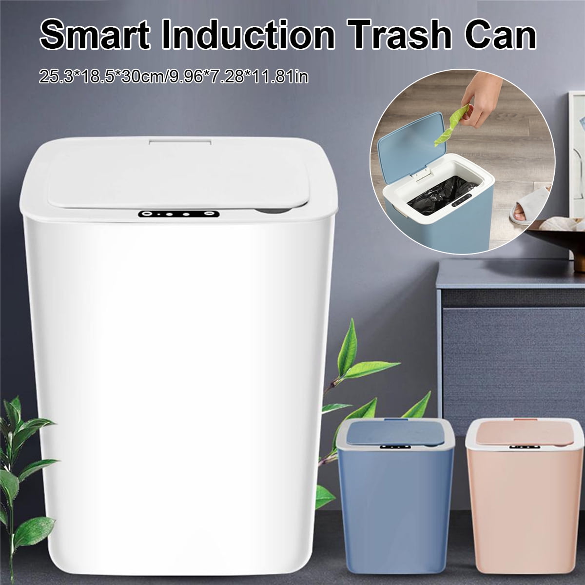 Automatic Trash Can Touch Free Dustbin Garbage touchless Waste Bin 16L AI Sensor