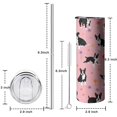 thumbnail image 5 of 20oz Boston Terrier Dogs and Flowers Skinny Tumblers Stainless Steel Tumbler with Lid and Straw,Vacuum Insulated Double Wall Travel Tumbler Cups with Cleaning Brush for Coffee,Tea, 5 of 6