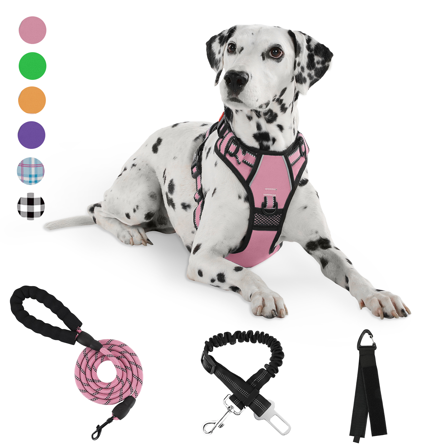 Furryfection No-Pull Dog Harness and Leash Set, Pink photo 4