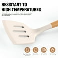 thumbnail image 6 of 35 Silicone Cooking Utensils Set - 446°F Heat Resistant Silicone Kitchen Utensils for Cooking, Kitchen Utensil Spatula Set w Wooden Handles and Holder, BPA FREE Gadgets for Non-Stick Cookware (Khaki), 6 of 8