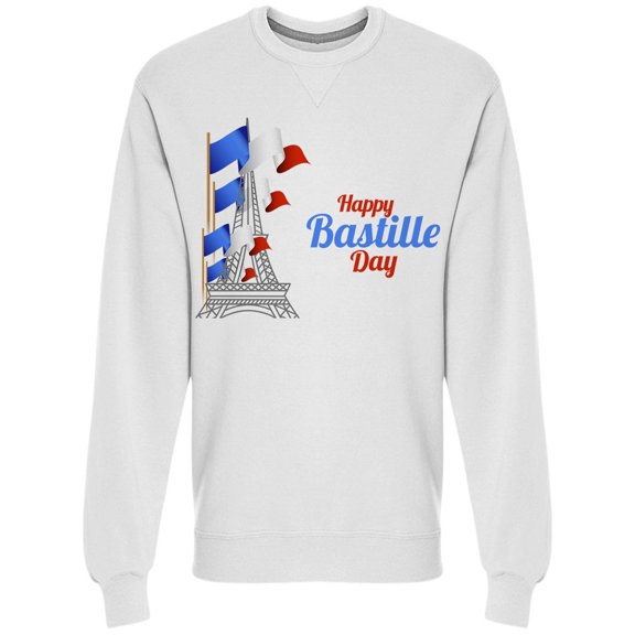 Eiffel French Flag Bastille Day Sweatshirt Men -Image by Shutterstock, Male Small