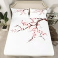 thumbnail image 2 of Manfei Cherry Blossom Full Sheet Sets,Japan Minimalist Style Bedding Full Size,Pink White Flower Bed Sheets Set Full Size,Ultra Soft Room Decoration,4-Piece, 2 of 7