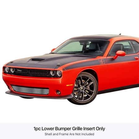 Stainless Steel Lower Bumper Stainless Steel Billet Grille 2015-2023 Dodge Challenger Without Adaptive Cruise Control Not For SRT OR R/T Scat Pack Widebody Models