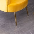 thumbnail image 7 of Modern Upholstered Leisure Velvet Accent Barrel Chair Comfy Club Chair Single Sofa Chair Armchair with Gold Metal Legs for Living Room Bedroom Home Office, Yellow, 7 of 7