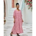 thumbnail image 5 of Edolynsa Women's Leopard Print Long Dress with Self Belt Plus Size Kaftan Cover Up Elegant Summer Outfit, 5 of 7