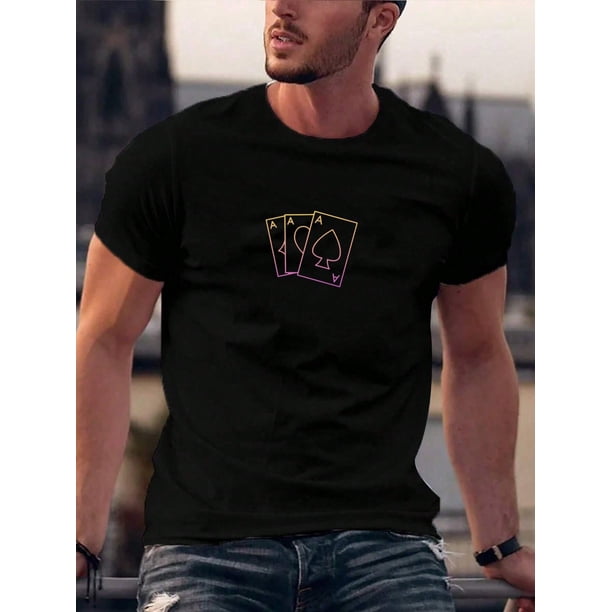 Camisetas Manfinity para hombre, cuello redondo, manga corta, estampadas, informales, sencillas, de poliéster, para verano.