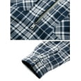 thumbnail image 4 of WenVen Men's Flannel Plaid Slim Fit Long Sleeve Shirt with Front Pockets（Navy,S), 4 of 7