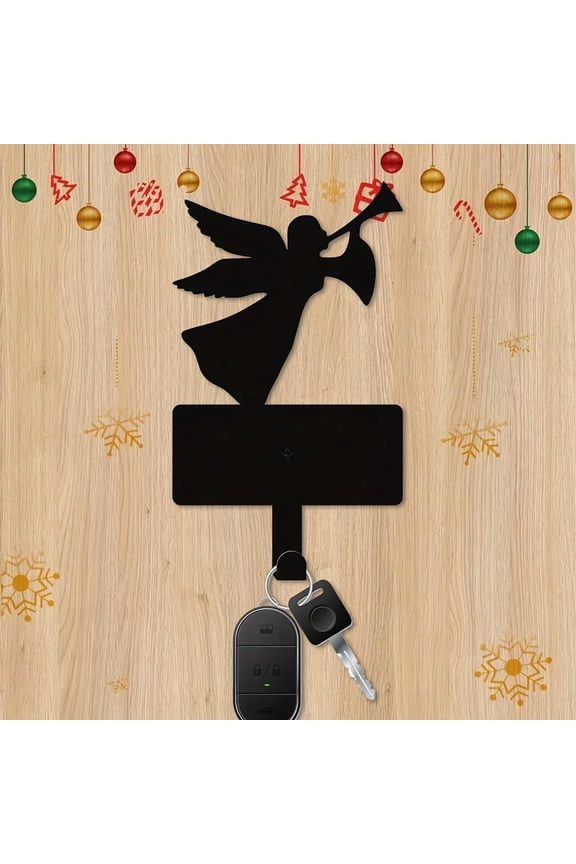 Metal Iron Angel Hook Keychain Elegant Key & Belt Hanging Wall Hook Festive Christmas Accent Decor, Unique Gift for Indoor Outdoor Space