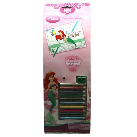 Disney Princess The Little Mermaid Coloring Outline w/Colored Pencils