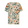 thumbnail image 4 of Fiudx Ofertas Flash Del Día Solo En Línea Blusa de Manga Corta Estampada a La Moda para Mujer, Blusas Informales con Cuello En V, 4 of 5