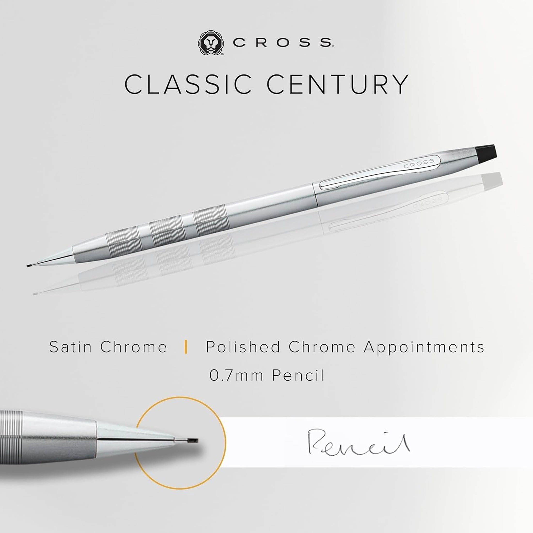 Cross Classic Century Satin Chrome with Polished Chrome Appointments 0.7mm Pencil
