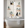 thumbnail image 4 of Japanese Sheer Curtains 63 Inch Length 2 Panels Set, Farmhouse Cartoon Cats Green Vegetation Plants Voile Window Treatment Rod Pocket Curtains Sheers Drapes for Bedroom/Living Room/Kitchen 52x"63"x2, 4 of 7