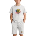 thumbnail image 1 of Odeerbi Niños Niñas Outfit Día de La Independencia Camiseta de Manga Corta Con Estampado Patriótico Con Pantalones Cortos Set de 2 Piezas, 1 of 9