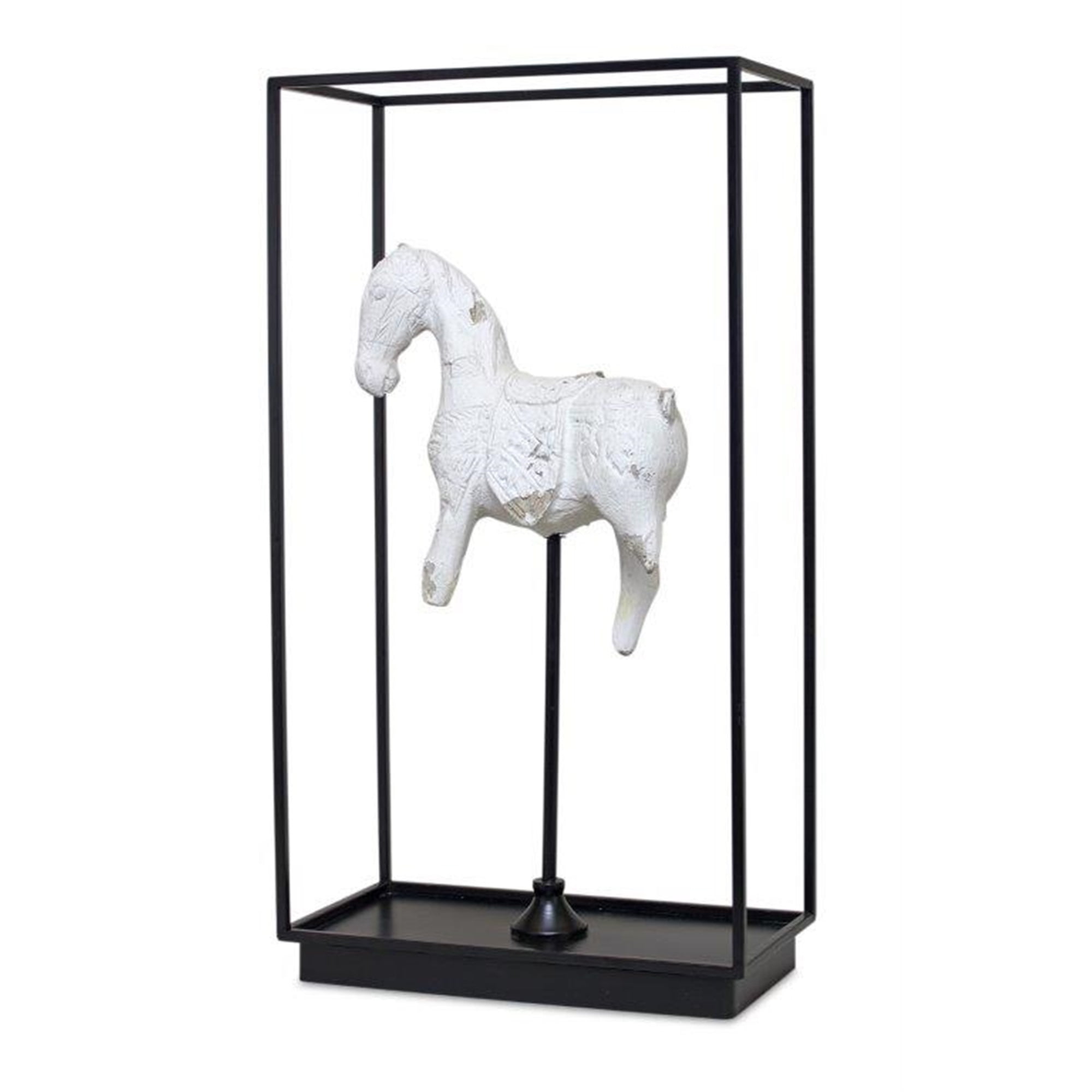 Framed Horse Salvage 13.5"L x 25"H Iron/Resin