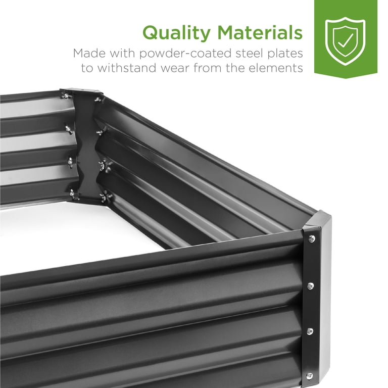 Dkelincs Galvanized Metal Raised Garden Bed 6x3x1 ft, Outdoor Steel