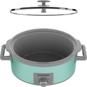 BLACK+DECKER 7-Quart Slow Cooker, SC2007D, Lid Holder, 3 Heat Settings, Extra Large Handles, Dishwasher Safe, Teal