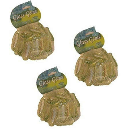 Glass Set Anaheim Ducks - Set of 3 Bags of Clear 14 oz Glass Decorative Gems