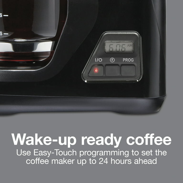 Proctor Silex 12 Cup Compact Programmable Coffee Maker , Black