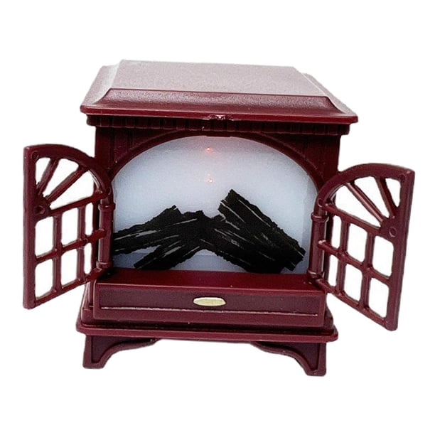 Decoraciones para chimenea a escala 1/12 Hugo Accesorios de casa de muñecas Rojo