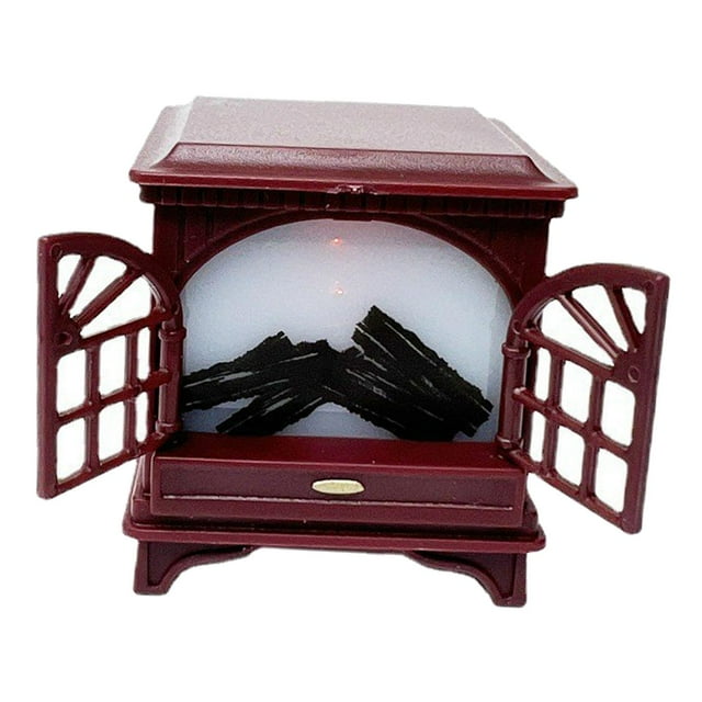 1/12 adornos para chimenea, regalos Retro en miniatura duraderos, accesorios, modelo de muebles para Rojo
