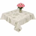 thumbnail image 2 of Green Spring Flowers Table Cloth Waterproof Tablecloths, Vintage Leaves Country Rustic Tablecloth Dining Table Cover for Kitchen Party Tabletop Outdoor, Square Tablecloth 60x60 Inch, 2 of 9