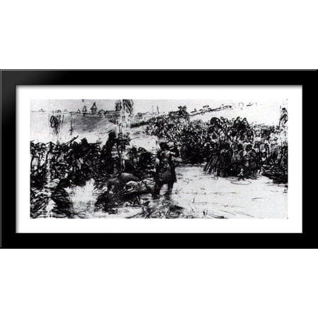 Study to The Conquest of Siberia by Yermak 28x34 Large Black Wood Framed Print Art by Vasily Surikov