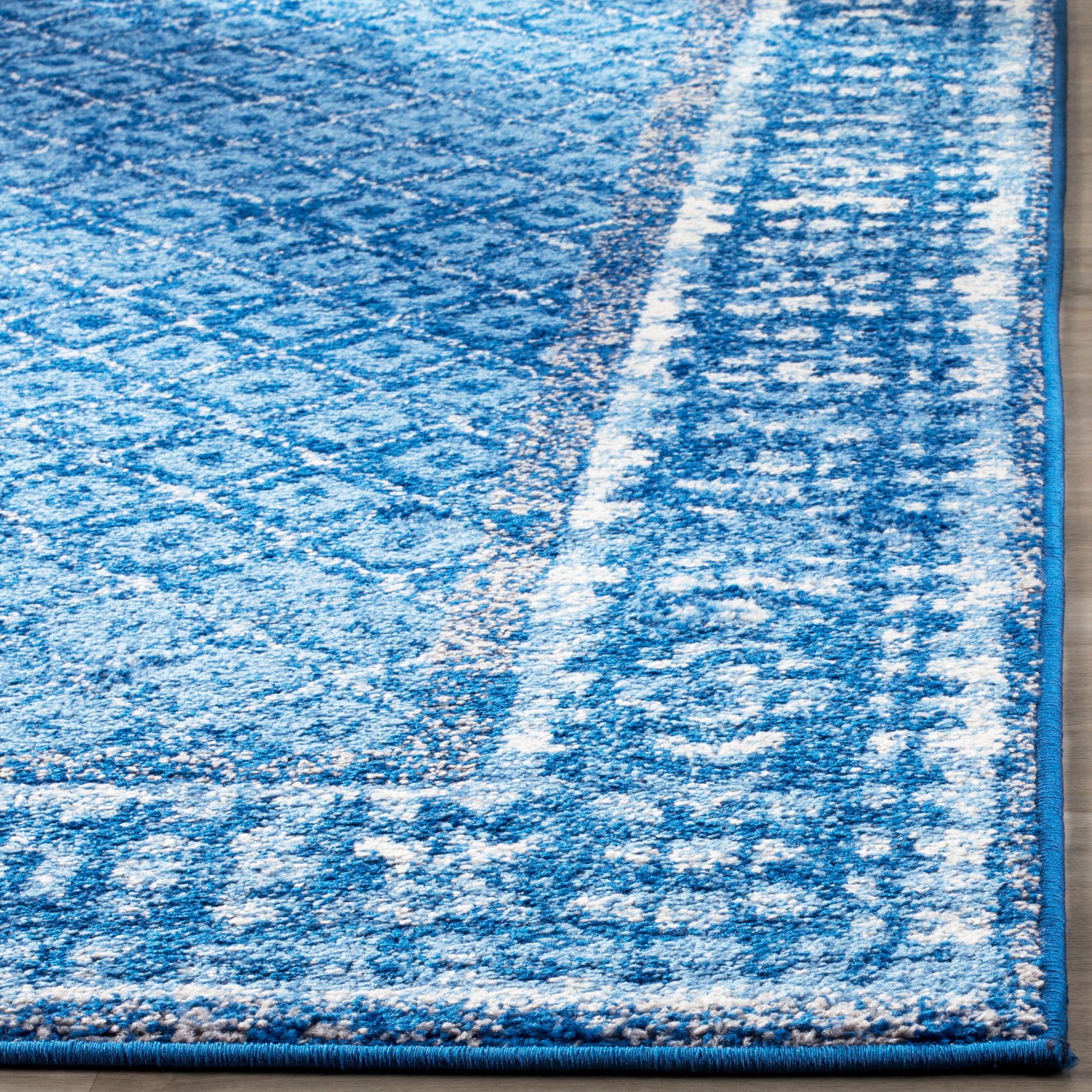 SAFAVIEH Adirondack Royston Traditional Runner Rug, Light Blue/Dark Blue, 2'6" x 22'