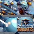 thumbnail image 4 of Gold Theme Graduation Banner Pink White Balloons Grad Party Backdrop Star Decor Graduation Cap Design Graduation Background for Graduation Party College Graduation Photo Shoot, 4 of 9