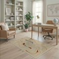 thumbnail image 2 of ODIKA 4'x6' Ultra-Soft Area Rug, Minimalist Bordered Terrain Motif Map Wavy Abstract Topographic Flowing Dynamic None Washable, Bare feet friendly, Silk-Touch for Bedroom Home office, 2 of 7