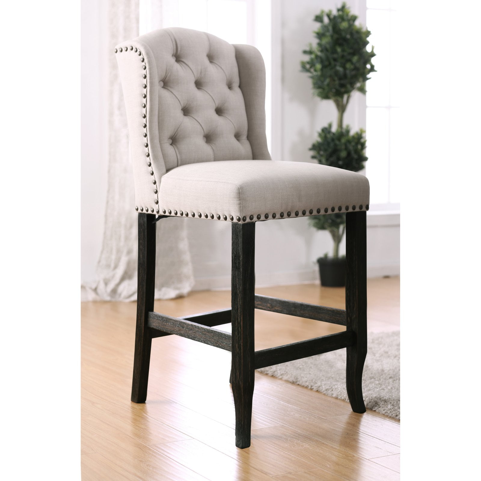 Furniture Of America Oper Rustic Style Tufted Bar Stool Com