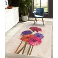 thumbnail image 4 of Gerber Daisy Decorative Rug, Posy of Spring Flowers Oil Painting Impressionist Still Life Pattern, Quality Carpet for Bedroom Dorm and Living Room, 6 Sizes, Magenta Champagne, by Ambesonne, 4 of 4
