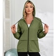 thumbnail image 3 of American Trends Rain Coats for Women Waterproof with Hood Packable Rain Jackets Womens Lightweight Rain Jackets Outdoor Army Green XL, 3 of 8