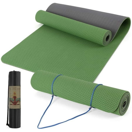 Tapis de yoga portable double couleur, tapis de sport antidérapant