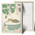 thumbnail image 1 of Pósteres sobre lienzo con forma de gato atigrado japonés en la bañera, 40 x 60 cm, 1 of 8