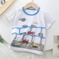 thumbnail image 2 of Baby Boy Summer Clothes Kids Toddler Boys Summer Cartoon Excavator Airplane Dinosaur Print Cotton Short Sleeve T Shirts Toddler T Shirts Grey 3 Months-9 Months, 2 of 3