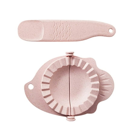 

Gaiseeis Kitchen Tool Press Dumpling Mould Meat Pie Mold Household Dumpling Maker & Stuffing Filling Spoon Set Pink