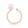 thumbnail image 2 of ANGARA Japanese Akoya Cultured Pearl and Diamond Bar Ring in 14K Rose Gold for Women | June Birthstone, Birthday, Anniversary, Jewelry Gift for Women | Pearl Ring, 2 of 8